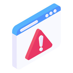 Wall Mural - 
website error icon in isometric design 
