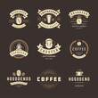 © provectors - Coffee shop logos design templates set vector illustration for cafe badge design and menu decoration