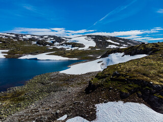 Wall Mural - Mountains landscape. Norwegian scenic route Aurlandsfjellet