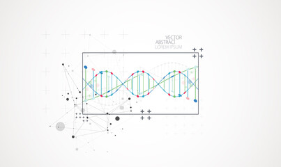 Art science template, wallpaper or banner with a DNA molecules.