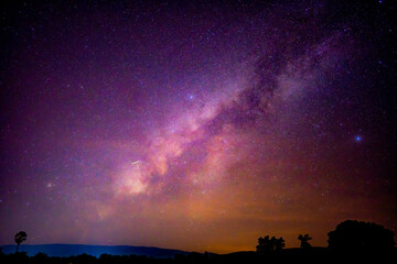 Wall Mural - milky way galaxy on night sky background