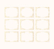© Kirill - Hand drawn golden rectangular swirl borders. Set of vector isolated vintage royal frames with gold filigree decor elements. Royal wedding invitation cards.