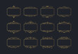 © Kirill - Big collection of hand drawn golden royal rectangular swirl borders in vintage style. Vector isolated gold luxury wedding invitation card templates. Certificate frames with filigree decor scrolls.