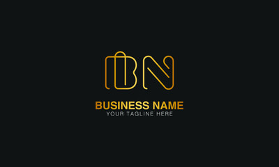 BN B N initial based letter typography logo design vector