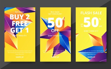 Wall Mural - Flash sale discount banner template promotion, end of season special offer banner, template design for media promotions and social media promo, vector illustration.