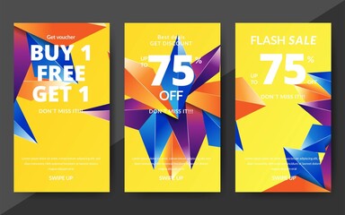 Wall Mural - Flash sale discount banner template promotion, end of season special offer banner, template design for media promotions and social media promo, vector illustration.