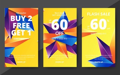 Wall Mural - Flash sale discount banner template promotion, end of season special offer banner, template design for media promotions and social media promo, vector illustration.