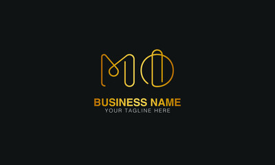 MO M O initial based letter typography logo design vector 