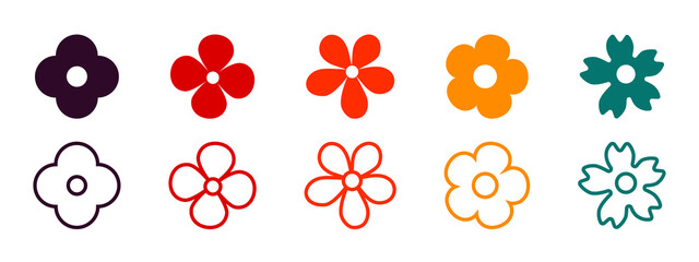 Wall Mural - flowers vector icons. flower icon. flowers isolated. flowers in modern simple flat style. vector ill