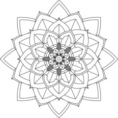 Easy Mandala coloring book simple and basic for beginners, seniors and children. Set of Mehndi flower pattern for Henna drawing and tattoo. Decoration in ethnic oriental, Indian style.