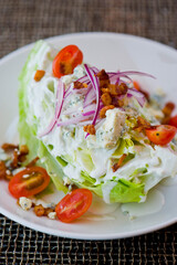 Wall Mural - Wedge Salad. Iceberg Lettuce, blue cheese dress and shredded carrots. Classic American steakhouse or restaurant favorite. 