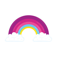 Poster - beautiful pink rainbow feminist icon vector illustration design