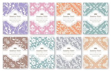 Wall Mural - vintage seamless pattern background set.