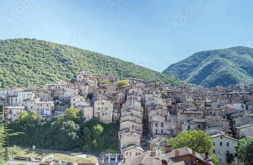 Fotomural Scanno hilltop town, Abruzzo, Italy
