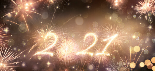 Wall Mural - Happy New Years 2021 - Fireworks In The Sky