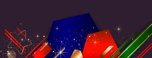 Wall Mural - Christmas gold design background blue red and green design colors abstract shiny color golden. Stock vector illustration