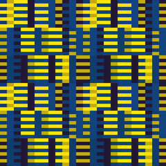 Wall Mural - Geometric seamless pattern. Bauhaus style background. Modular grid print. Stripe, line, stroke, rectangle, ornament