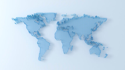 Poster - Earth made of lines 3d world map. illustration