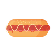 Canvas Print - hot dog fast food menu in cartoon flat icon