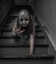 Scary Baby Crawling Down The Stairs 
