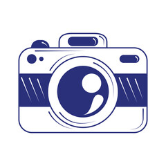 Sticker - social media photo camera album blue line fill style