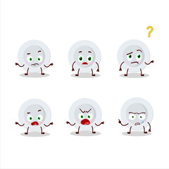 Sticker - Cartoon character of new white plate with what expression