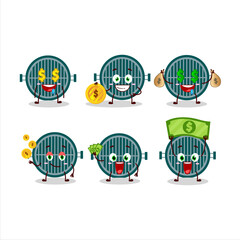 Poster - Grill cartoon character with cute emoticon bring money