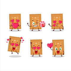 Poster - Rounded cookies cartoon character with love cute emoticon