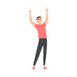 © topvectors - Young Man Standing with Raising Hands Celebrating Success Vector Illustration