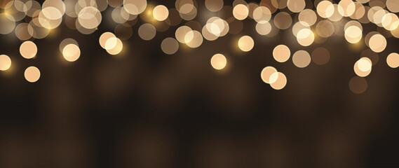 Golden bokeh background wallpaper vector.