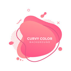 Modern liquid abstract element graphic gradient flat style design fluid vector colorful illustration banner simple shape template for presentation, flyer, isolated on white background.