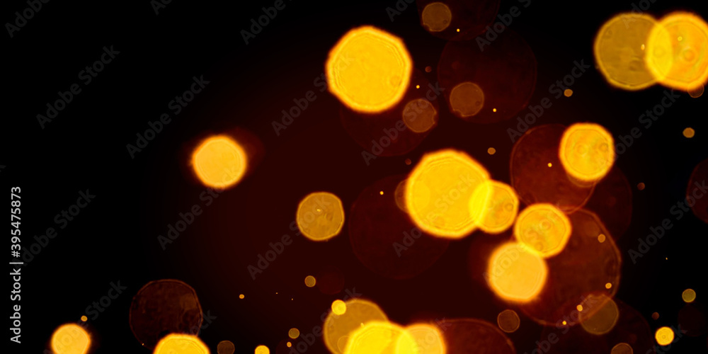 Glowing Golden Particles Stock Image In Black Background Stock Photo ...