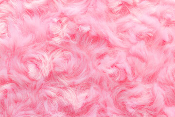 Pink luxury wool natural fluffy fur wool skin texture  close-up