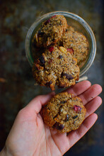 Oat Cookies In A Hand