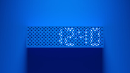 Blue Modern Digital Clock 3d illustration render