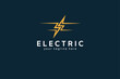 Electric Logo. abstract letter S from negative space lightning bolt , tunder bolt design logo template, vector illustration