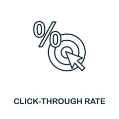 Wall Mural - click-through rate icon. simple line element from affiliate marketing collection. thin click-through