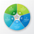 © GfxPapercut - Circle chart infographic template with 5 options,Vector illustration.