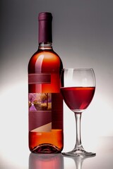 Wall Mural - Bottle of Red Wine and Glass