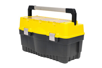 Wall Mural - Plastic tool box container isolated on the white background.