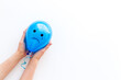 © 9dreamstudio - Sadness emotion face on balloon - depression mood background. Top view, copy space
