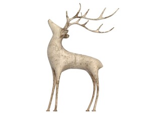 3D render of young deer figurine isolated on white