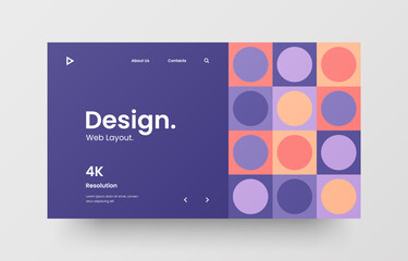 Wall Mural - website screen for responsive web design project development. abstract geometric pattern banner. cor