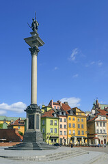 Old Town in Warsaw -  the Castle Square, Old Town in Warsaw is UNESCO World Heritage Site, Poland