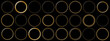 set of gold vintage round frame banners on dark background	
