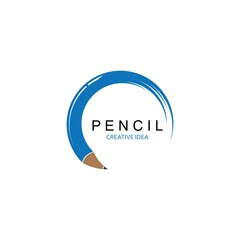 Wall Mural - Pencil icon logo design vector