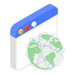 Wall Mural - trendy isometric icon of website content