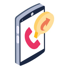 Wall Mural - question mark with call sign, inquiry call isometric icon