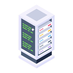 Canvas Print - 
Isometric design of data server rack 
