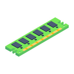 
Trendy vector style of a RAM, random access memory 
